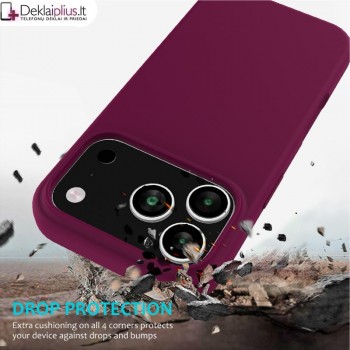 Plonas švelnus silikoninis dėklas - bordo spalvos (Apple Iphone 18 Pro Max/17 Pro Max) Plonas švelnus silikoninis dėklas - bordo spalvos (Apple Iphone 18 Pro Max/17 Pro Max)